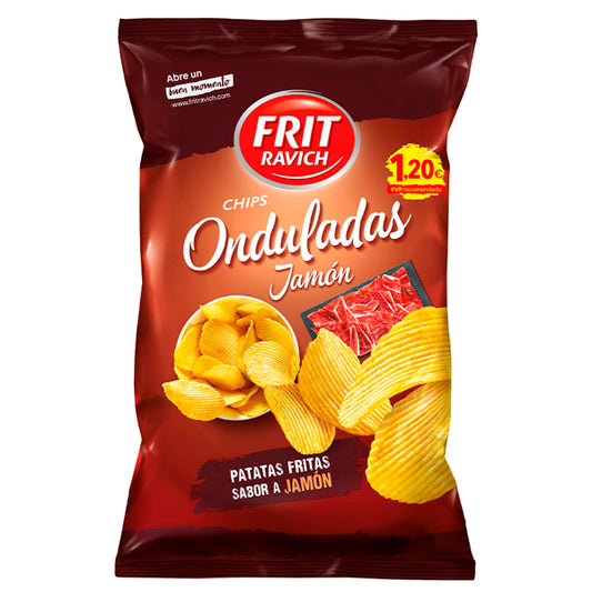 Frit Ravich Patatas Fritas Onduladas Sabor Jamón - 105g