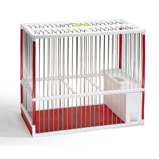 Cage de compétition C-2 en acier blanc et rouge