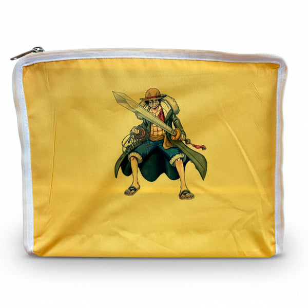 Funda para jaula C2 Luffy con espada y capa – Diseño One Piece, tela lavable opaca con cremallera y asa, ideal para jaulas medianas