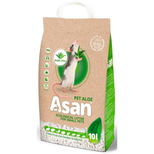 Asan Pet Arena pour lapins nains et rongeurs avec de l'aloe vera - 10L doux et absorbant