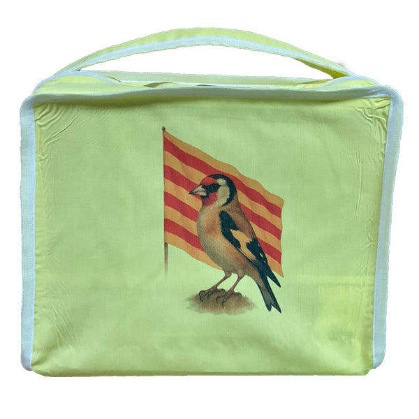 Funda para Jaula Modelo C2 – Diseño Jilguero con Senyera Catalana, Protección contra Luz y Frío, Compatible con Jaulas de Canarios y Silvestres